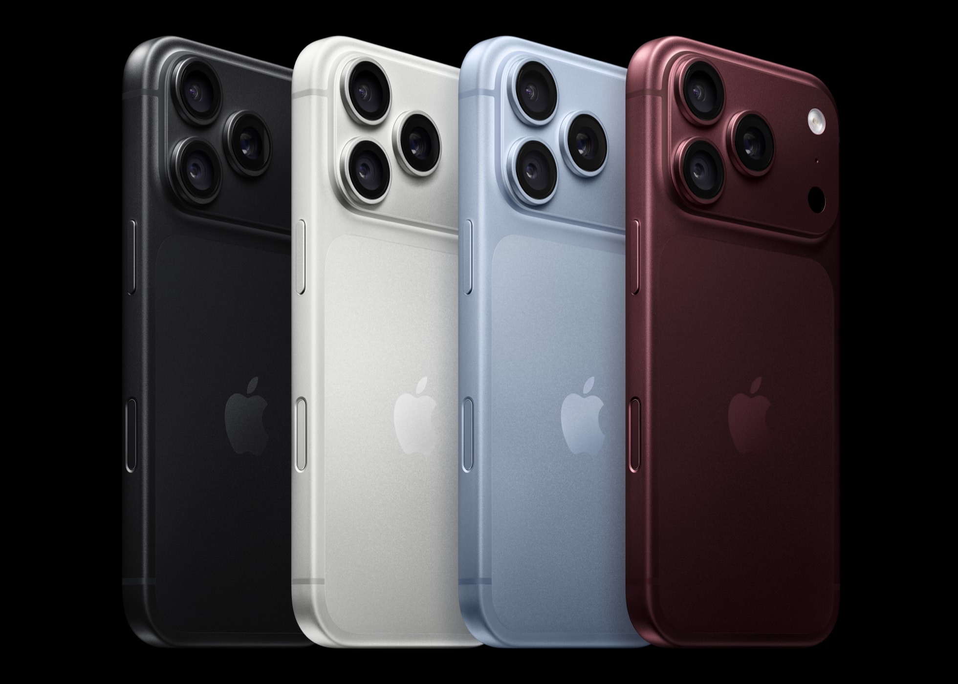 Four iPhone 18 Pro finishes shown in Apple’s product lineup