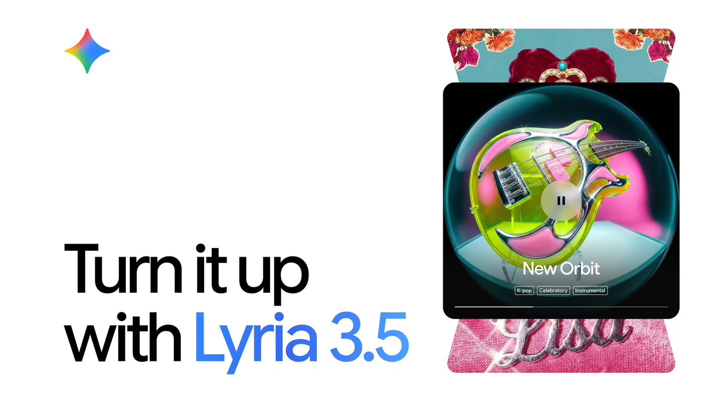 Google’s Lyria music generation interface showing a generated track