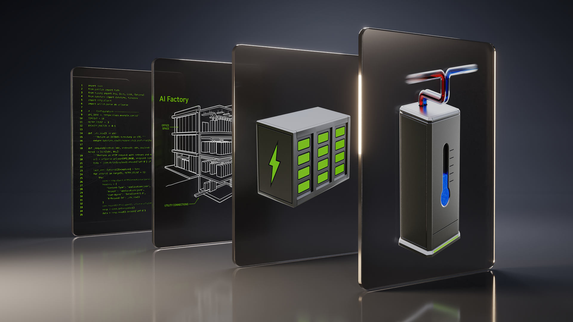 NVIDIA DSX Ready data-center power and cooling illustration